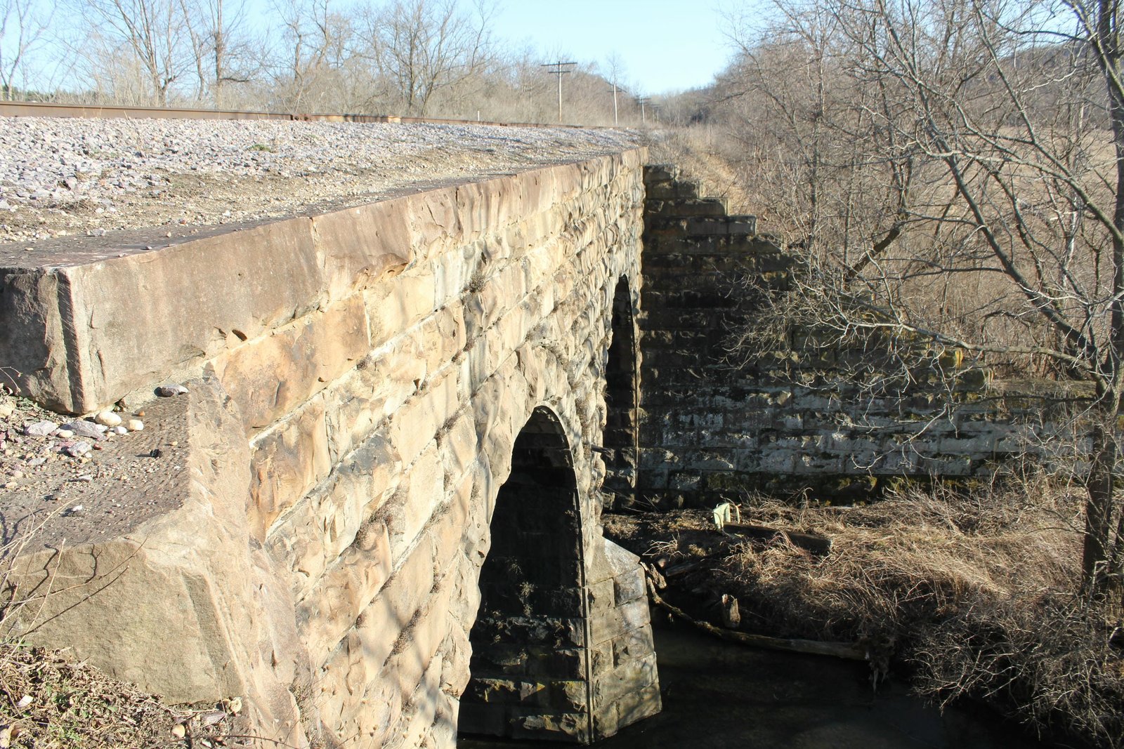 Looking south along west face